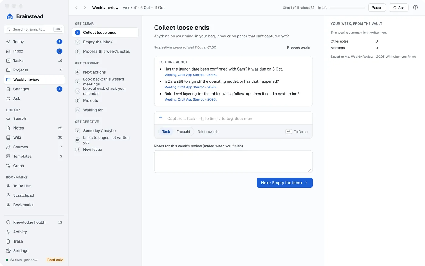 The weekly review